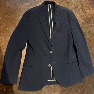 Brooks Brothers Navy Seersucker Sport Coat Milano Fit 41L
